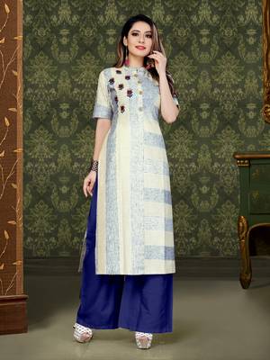 Chiku embroidered cotton long-kurtis 1