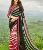 multicolor printed georgette saree with blouse