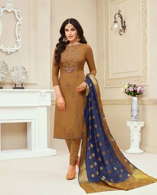 Bronze Embroidered Cotton Salwar 1