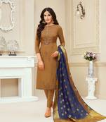 Bronze Embroidered Cotton Salwar