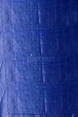 Candy Pink Blended Cotton Saree With Gheecha Stripes And Blue Pallu 3