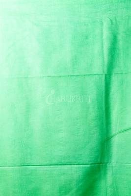 Pulser Pink And Parrot Green Blended Cotton Saree With Gheecha Stripes And Pallu 3