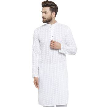 White Plain Linen Men Kurtas 1