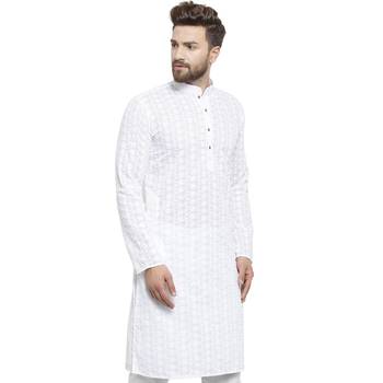White Plain Linen Men Kurtas 2
