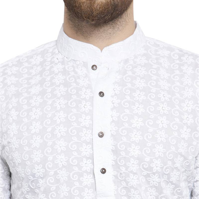White Plain Linen Men Kurtas