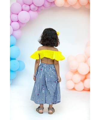 Yellow Frill Top with Plazo 2