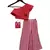 Candy Pink Crop Top With Striped Palazzo