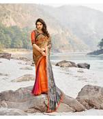 multicolor printed georgette saree with blouse