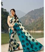 multicolor printed georgette saree with blouse