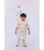 Multi Colour Bootie Nehru Jacket with Kurta & Pant