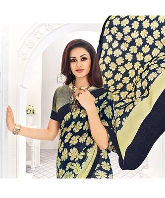 multicolor printed georgette saree with blouse 2