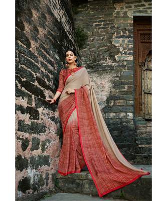 multicolor printed cotton_silk saree with blouse 2