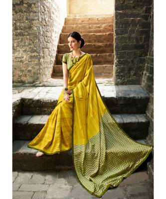 multicolor printed cotton_silk saree with blouse 2