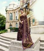 multicolor printed brasso saree with blouse