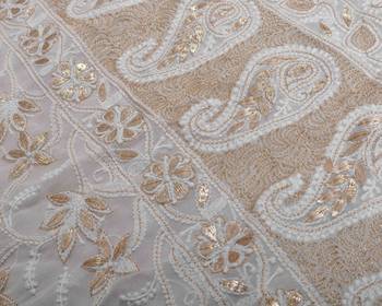 Off-White Pure Georgette Chikankari & Gota Patti Work 4