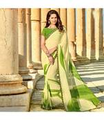 multicolor printed georgette saree with blouse
