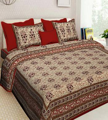Indian Cotton Hand Screen Printed Bedding Bedspread Bedsheet With 2 Pillow Cover Queen Size 90 X 108 inches 1