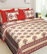 Sanganeri Screen Print Queen Size 100% Cotton Bedding Beddsheet With 2 Pillow Cover Sanganeri Double Size Bedcover
