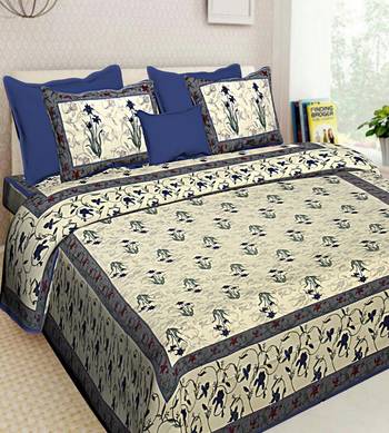Cotton Bedding Bedsheet With 2 Pillow Cover Queen Size Bedspread 90X108 inches Double Bedcover 1