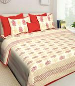 Indian Cotton Screen Printed Bedding With 2 Pillow Cover Queen Size 90 X 108 inches Bedcover Bedsheet