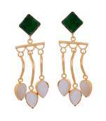Golden Green White Stylish Fashionable Earring
