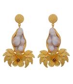 White Golden Baroque Pearl Stylish Fashionable Earring