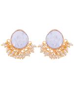 White Golden Baroque Pearl Stylish Fashionable Earring
