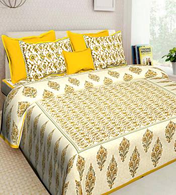 Pure Cotton Printed Bedding Bedspread with 2 Pillow Cover Double Bed Size 90 X 108 inches Bedcover 1