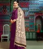 Purple woven blended cotton salwar