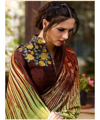 multicolor Printed georgette saree with blouse 2