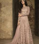 Blush pink  embroidered net salwar