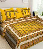 Indian Cotton Printed Bedding Bedspread Bedsheet With 2 Pillow Cover Queen Size 90 X 108 inches Bedcover