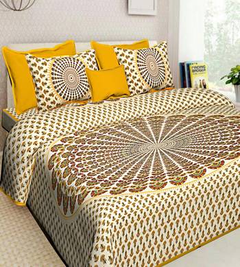 Jaipuri Printed Queen Size Cotton Bedding Bedsheet With 2 Pillow Cover 90X108 inches Bedcover Boho Bohemian 1