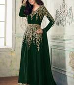 Green embroidered faux georgette salwar