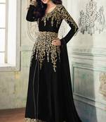 Black embroidered faux georgette salwar