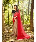 multicolor printed georgette saree with blouse