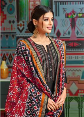 Black woven blended cotton salwar 2