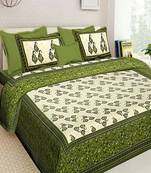 Indian Hand Printed Indian Handmade Cotton Bedding Bedsheet With 2 Pillow Cover Queen Size 90 X 108 inches