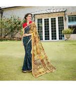 multicolor printed georgette saree with blouse