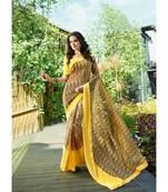 multicolor printed silk blend saree with blouse