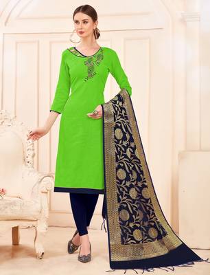 Light-green beads cotton salwar 1