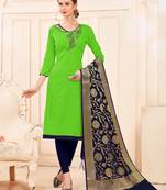 Light-green beads cotton salwar
