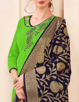 Light-green beads cotton salwar 2