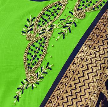Light-green beads cotton salwar 3