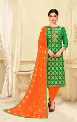 Green woven banarasi silk salwar 1