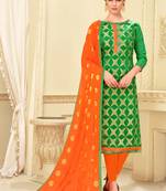 Green woven banarasi silk salwar