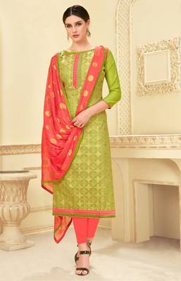 Green woven banarasi silk salwar 1