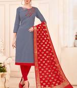 Grey beads cotton salwar