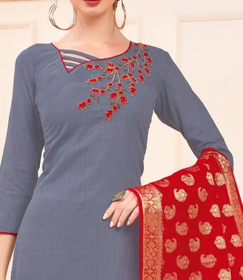 Grey beads cotton salwar 2