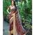 multicolor printed silk blend saree with blouse